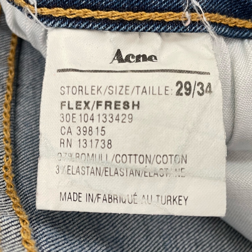 Acne Studios Flex Fresh Long Jeans Women’s Size 29/34 Tall Skinny Slim - Picture 6 of 10